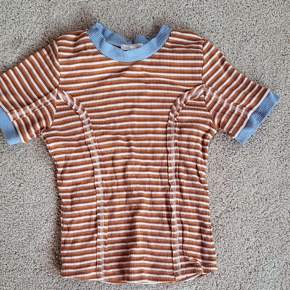 Striped Womens Shirt in Orange and Blue